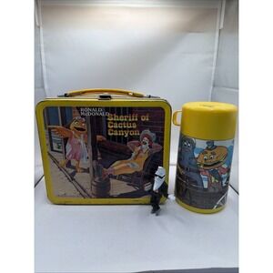 Vintage 1982 McDonalds Alladin Tin Lunchbox And Thermos Set Ronald Grimace
